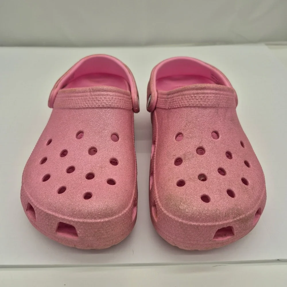 Pink Crocs Classic Glitter Clogs